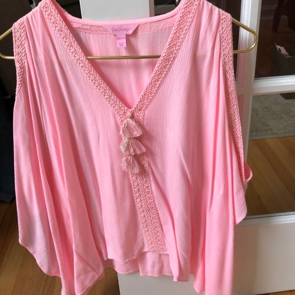 Lily Pulitzer Pink Tassel Swing Top! - Picture 1 of 2